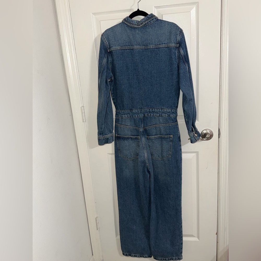 Zara Dark Blue Denim Women's Overalls Jumpsuit Women Size M NWT - Picture 5 of 6